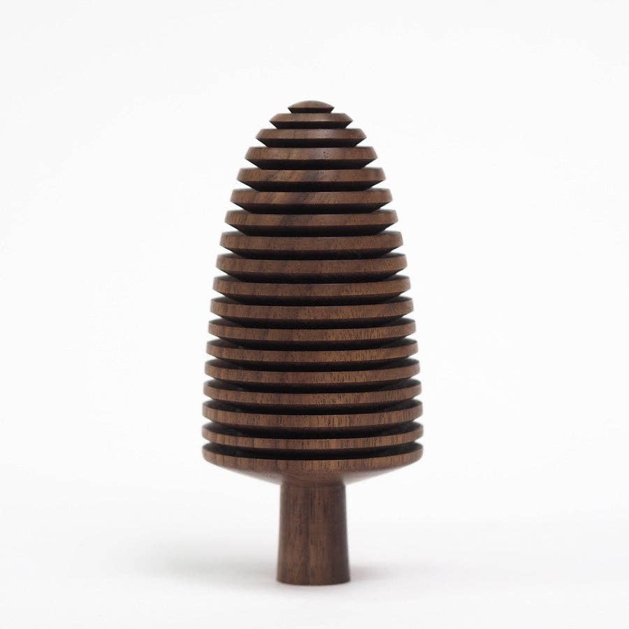 Spiny Pine Cone - Hand made wooden table top tree ornament
