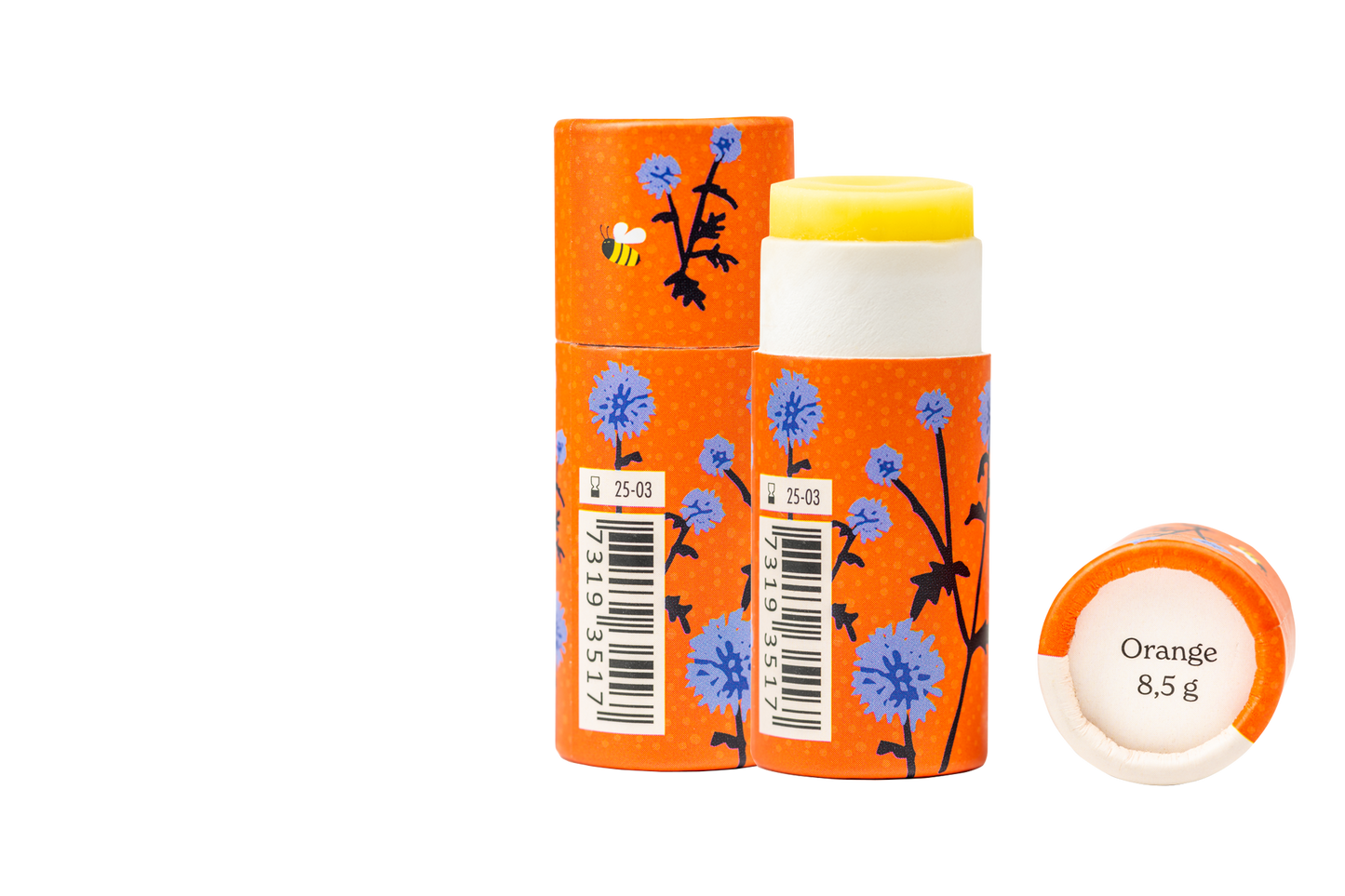 Lip balm - Orange - in paper packaging