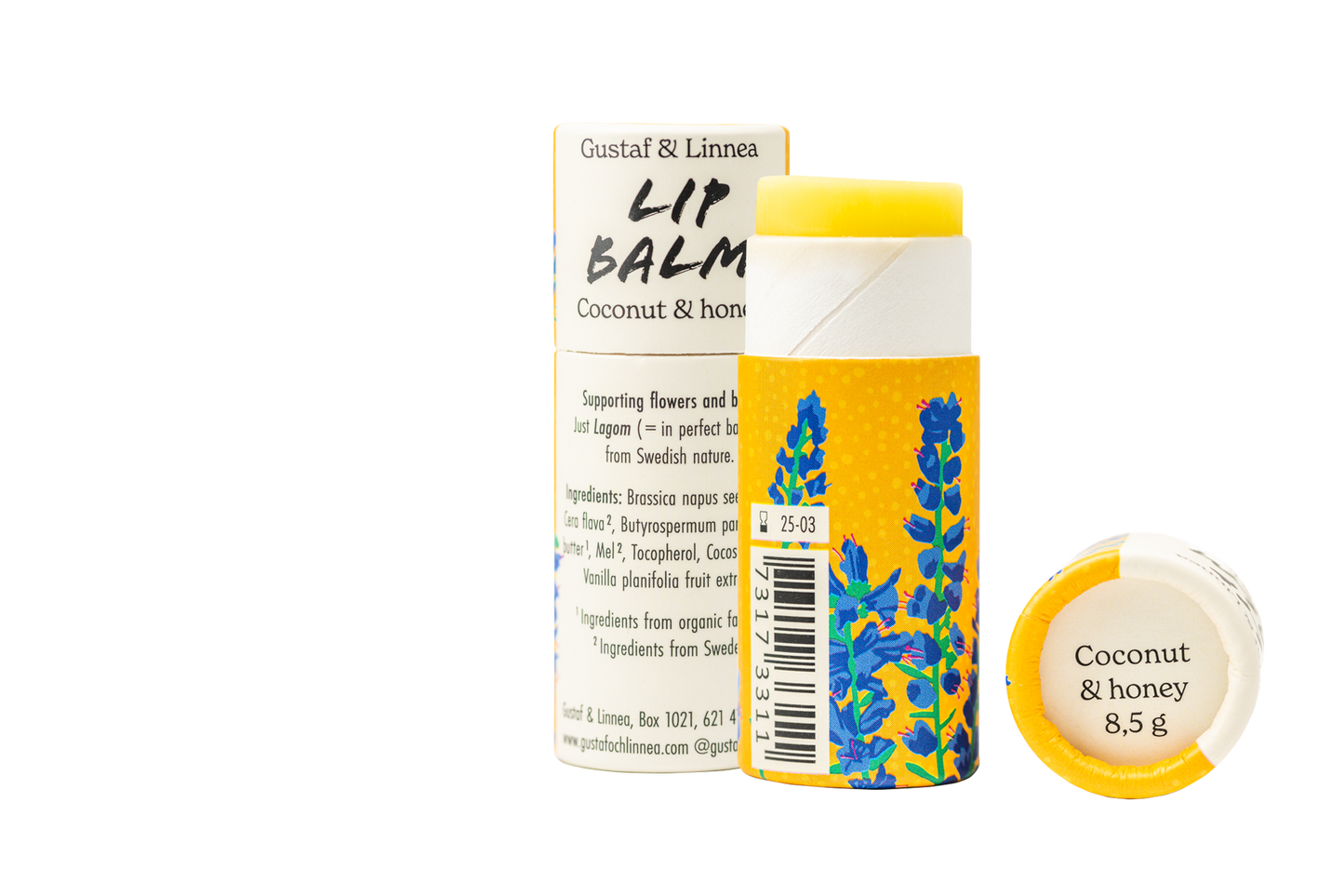 Lip balm - Coconut and honey - in paper package