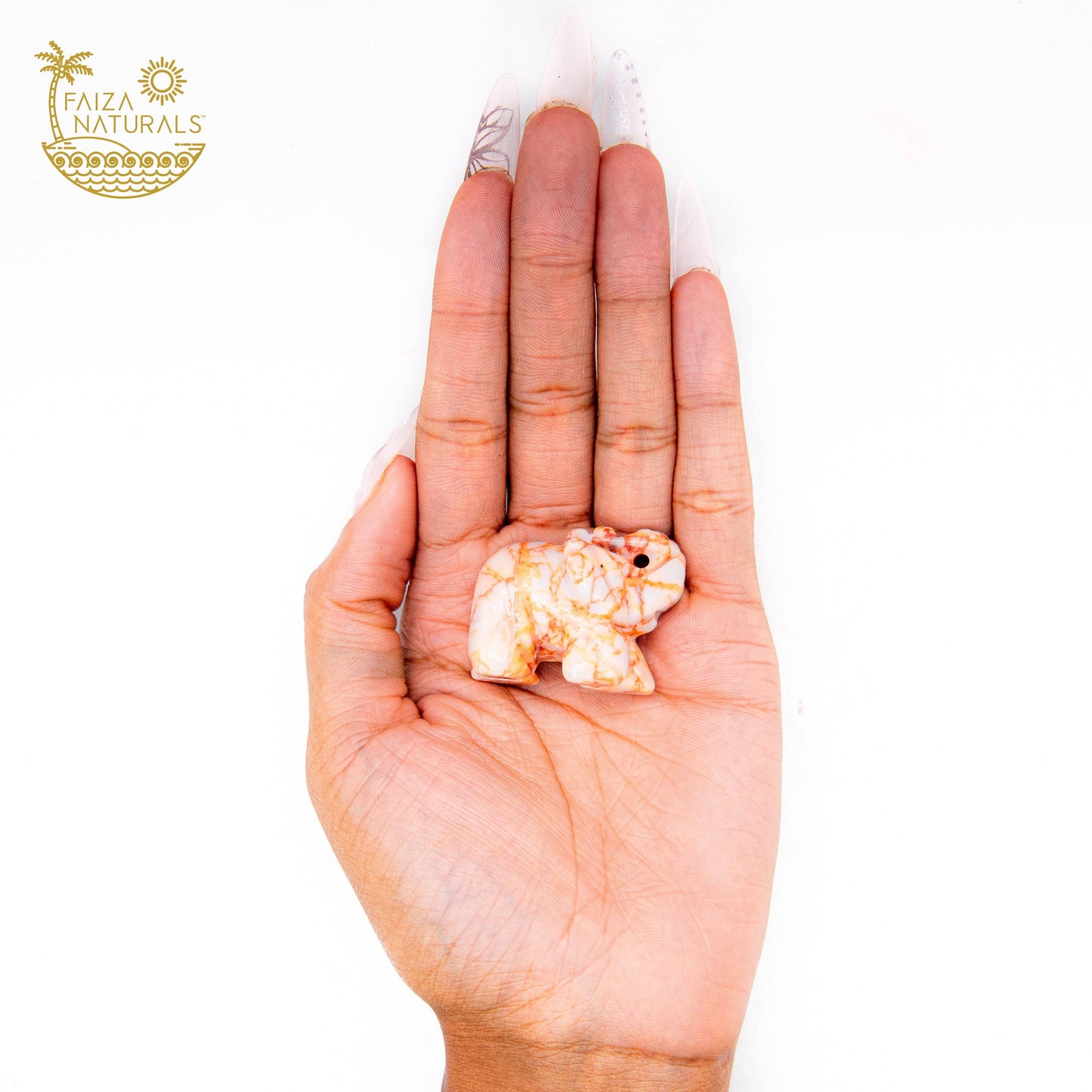 Picasso Jasper Elephant Crystal Figurine (Hand Carved)