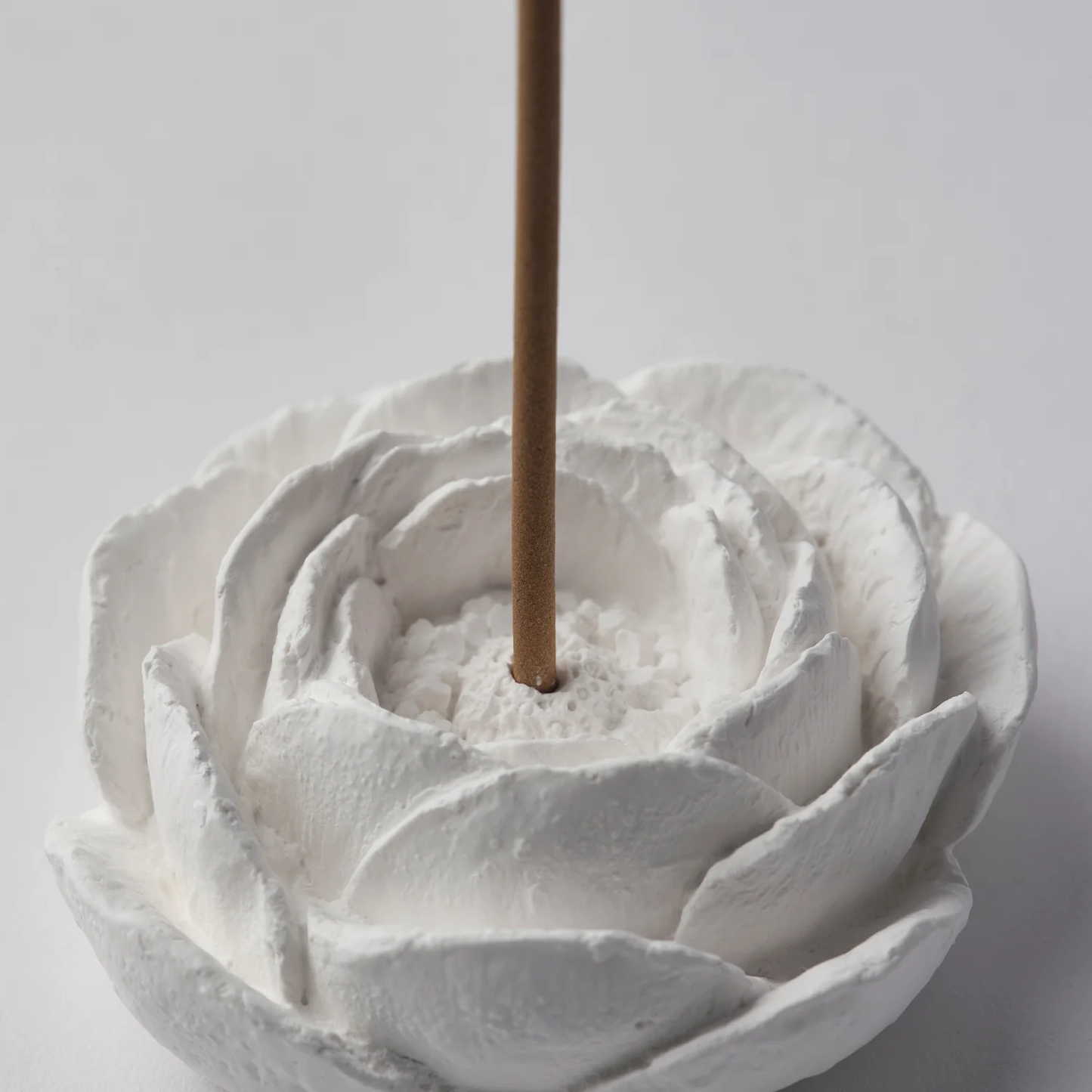 Plaster Incense Holder - Camellia Flower