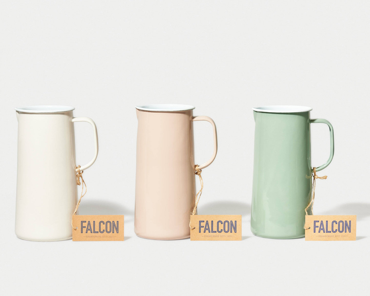3 Pint Enamel Pitcher: Cream
