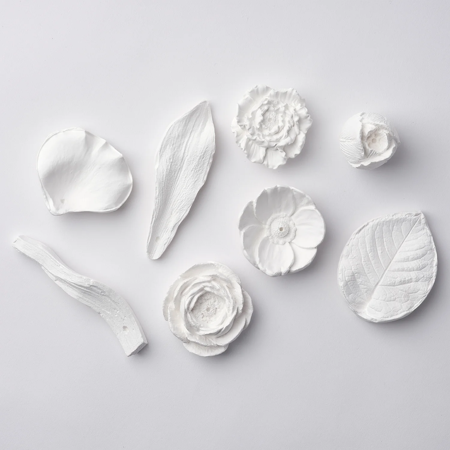 Plaster Incense Holder - Peony Flower