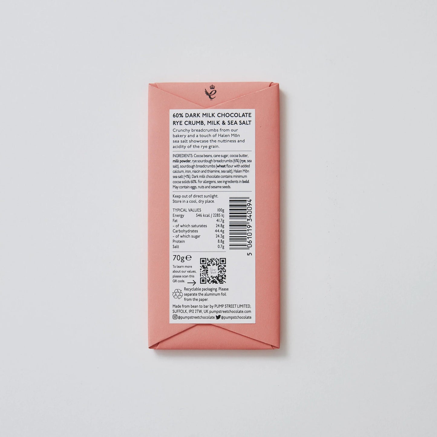 Rye Crumb, Milk & Sea Salt 60% TASTING NOTES: Crunchy Toast, Malted Grain, Creme Brulée
