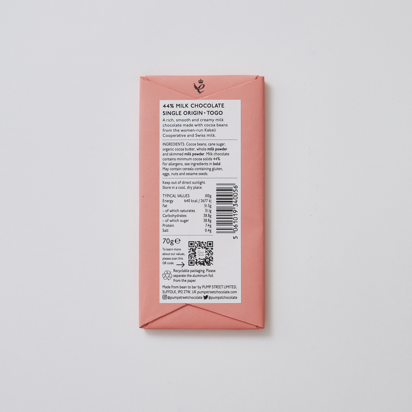 Togo - Swiss Milk 44% TASTING NOTES: Baked Cheesecake, Nutmeg, Fudge