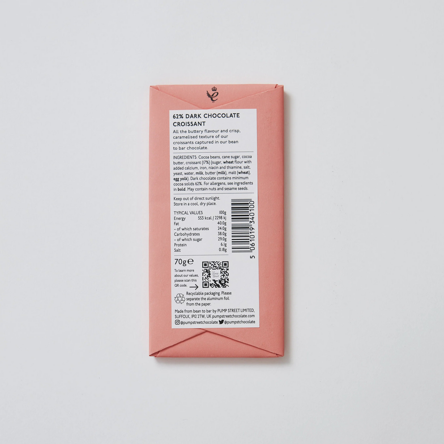 Croissant Bar 62% TASTING NOTES: Crisp Flakes, Crème Caramel, Cultured Butter