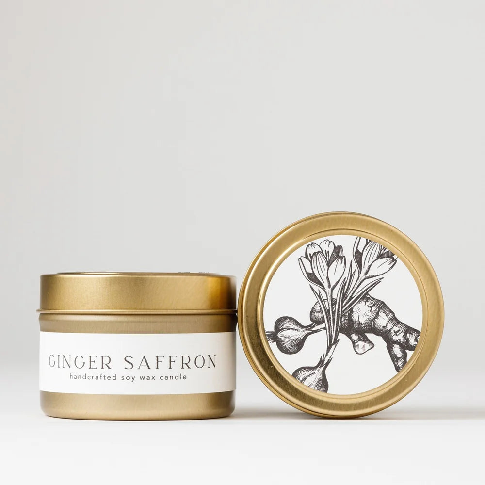 Ginger Saffron : Tin Soy Candle