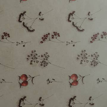 Floral Kraft Wrapping Paper - Set of 3 Pieces