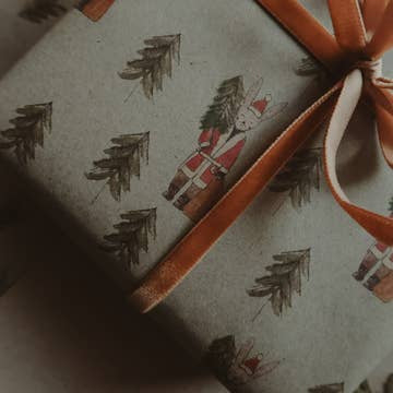 Bunny with Tree Kraft Wrapping Paper- Set of 3 Pieces