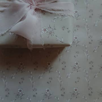 White Flowers Pastel Rose Wrapping Paper - Set of 3 Pieces