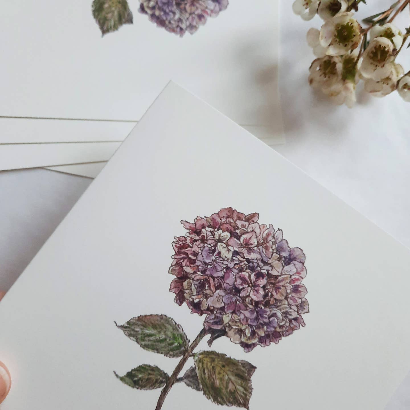 Purple Hydrangea - Folded Card
