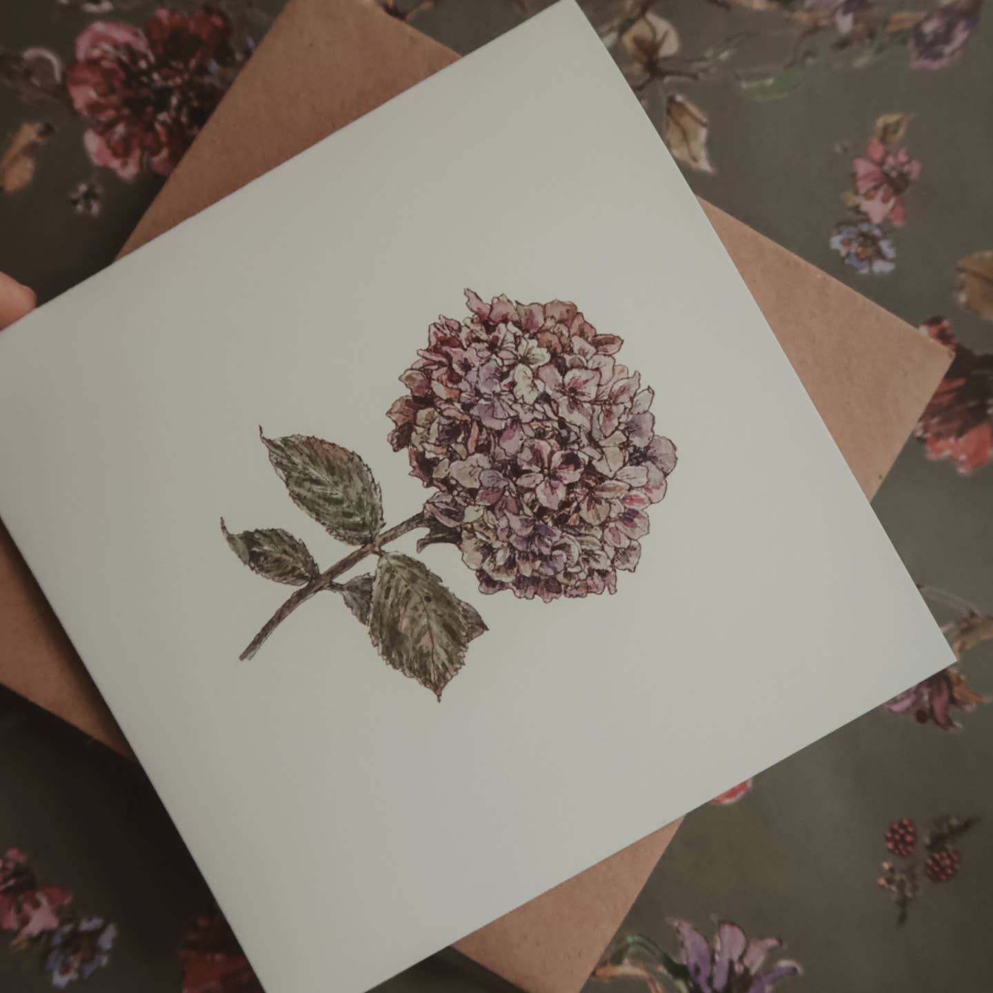 Purple Hydrangea - Folded Card