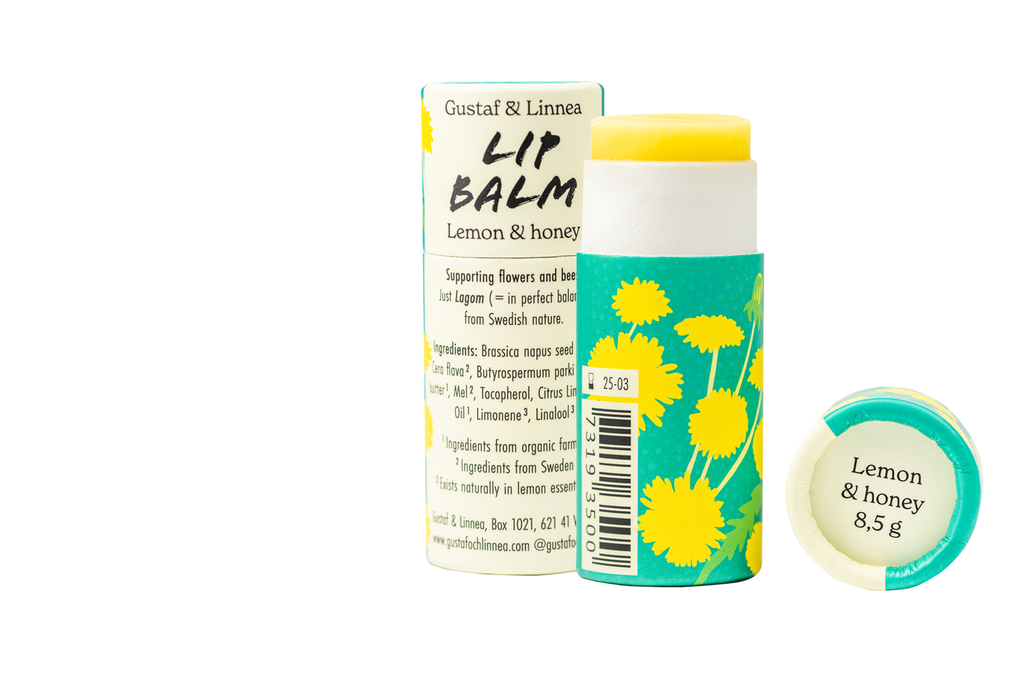 Lip balm - Lemon and honey - in paper package