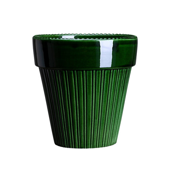 Glazed Simona pot - emerald Green - 16cm