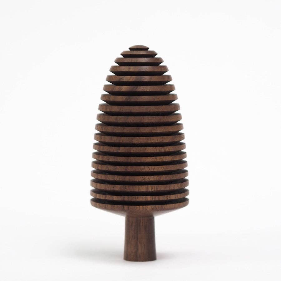 Spiny Pine Cone - Hand made wooden table top tree ornament