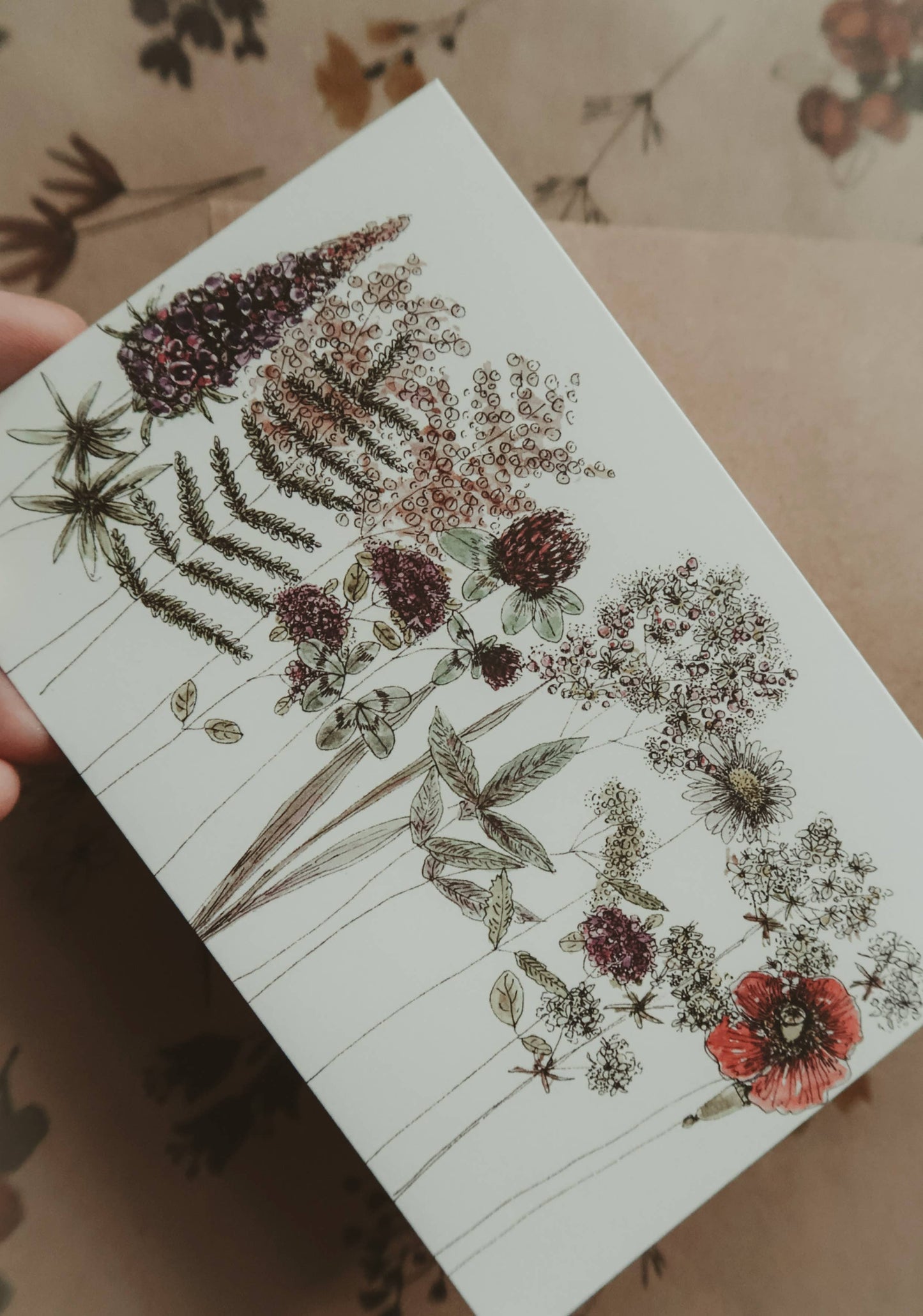 Rustic Flowers Card, Folded Card