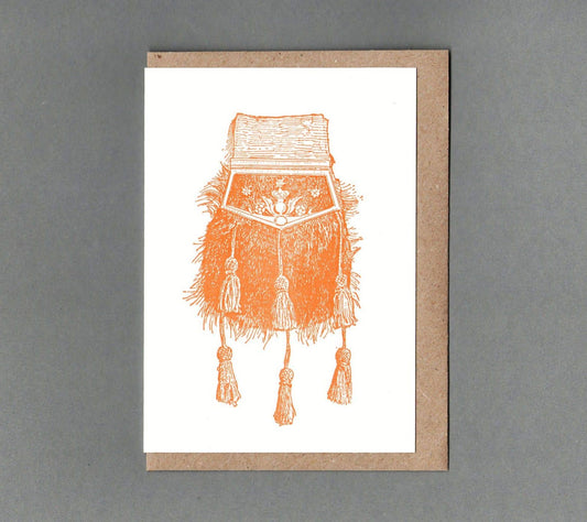 Sporran. Letterpress Greeting Card, Eco Friendly: With cello