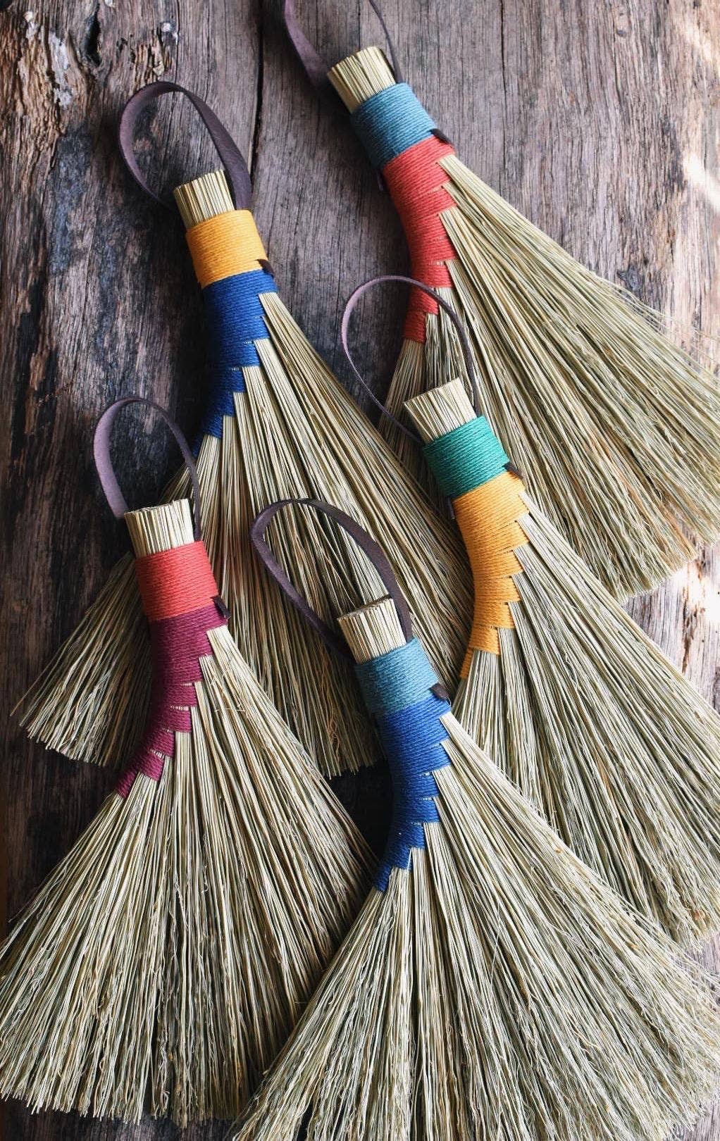 Broomcorn Sorghum Eco Brush Hand Broom: Blue & Teal
