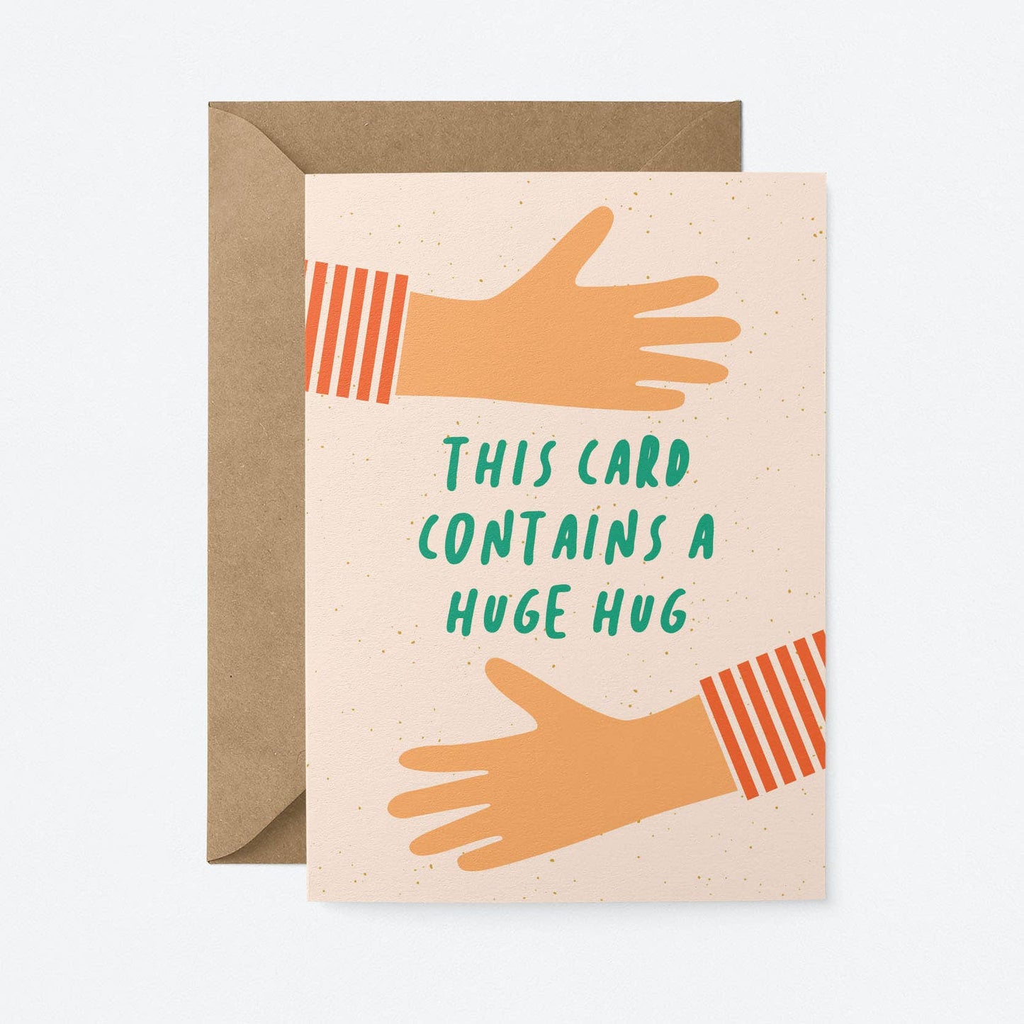 This card contains a huge hug - Greeting Card: Biodegradable cello