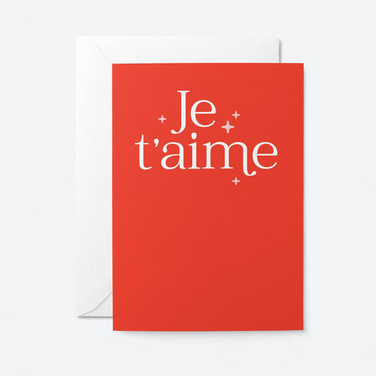 Je t'aime - Greeting Card: Biodegradable cello