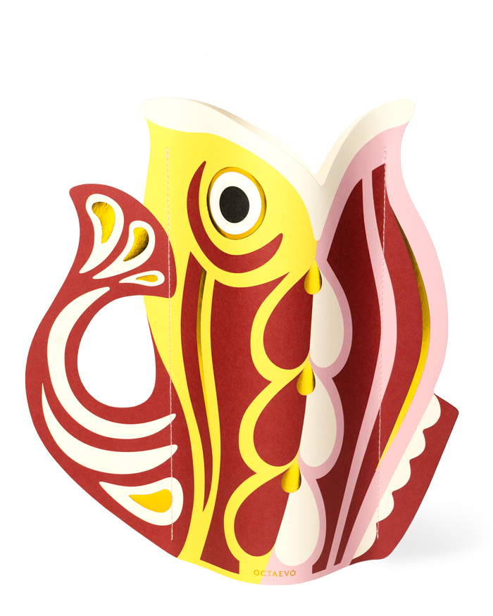 Fish Paper Vase: Red
