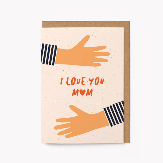 I love you Mum - Mother's Day card: Biodegradable cello