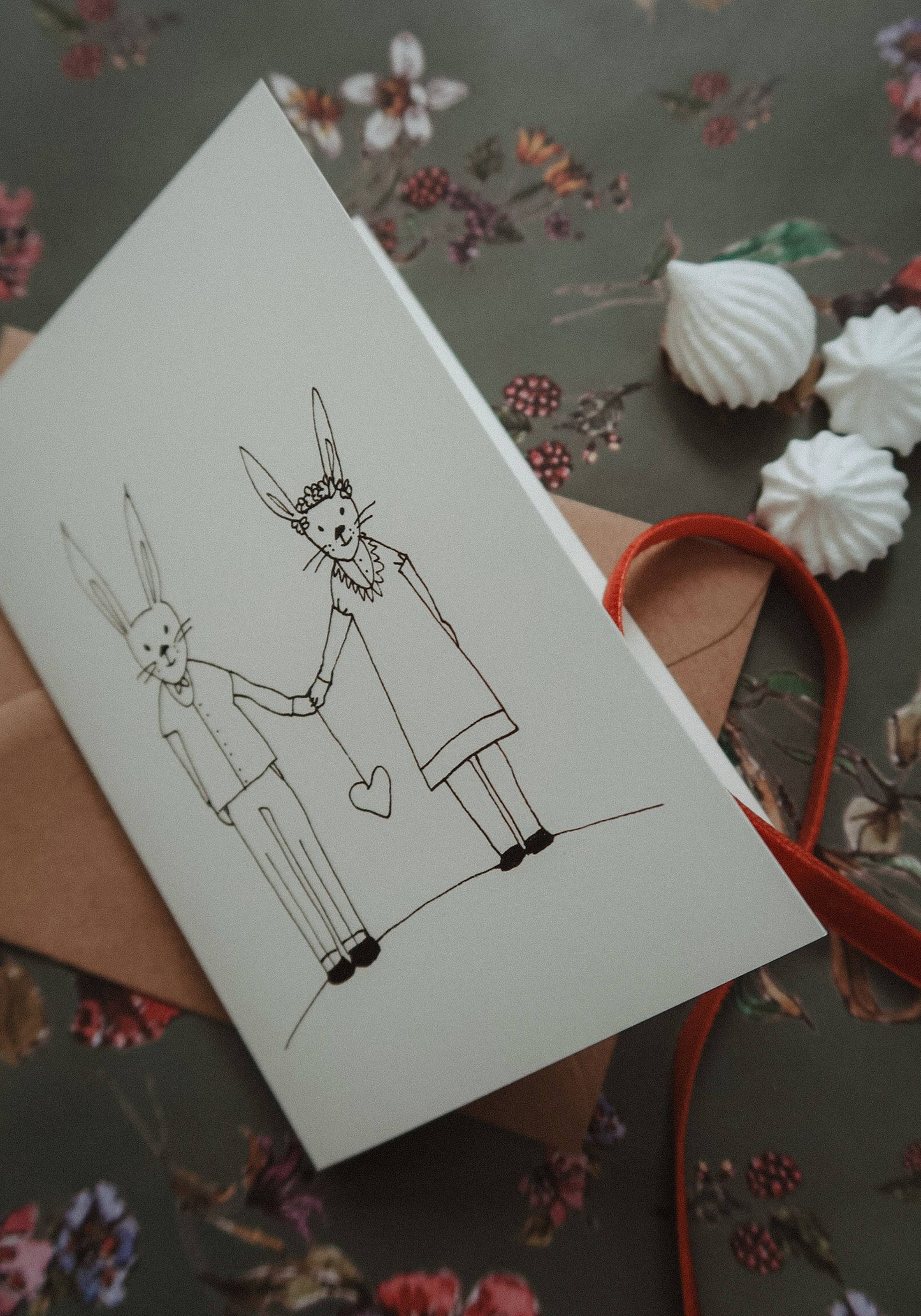 Bunnies Couple / folded card