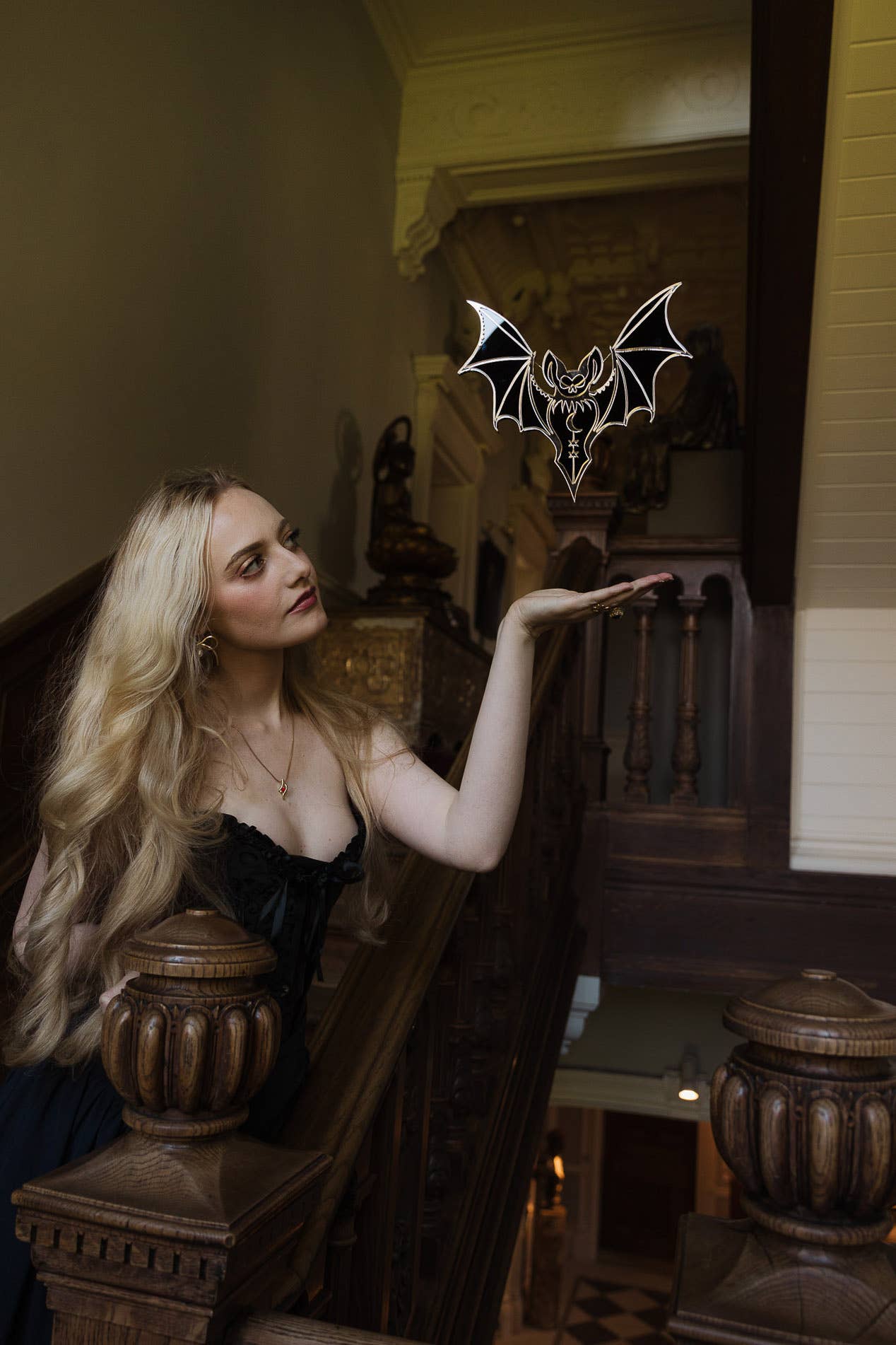 Bat Wall Mirror: Multi-Colored