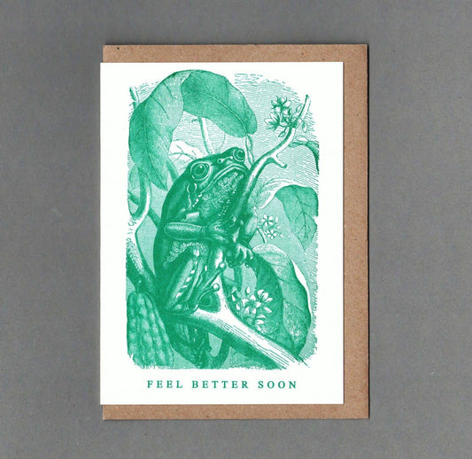 Feel Better. Letterpress Greeting Card, Eco Friendly: With cello