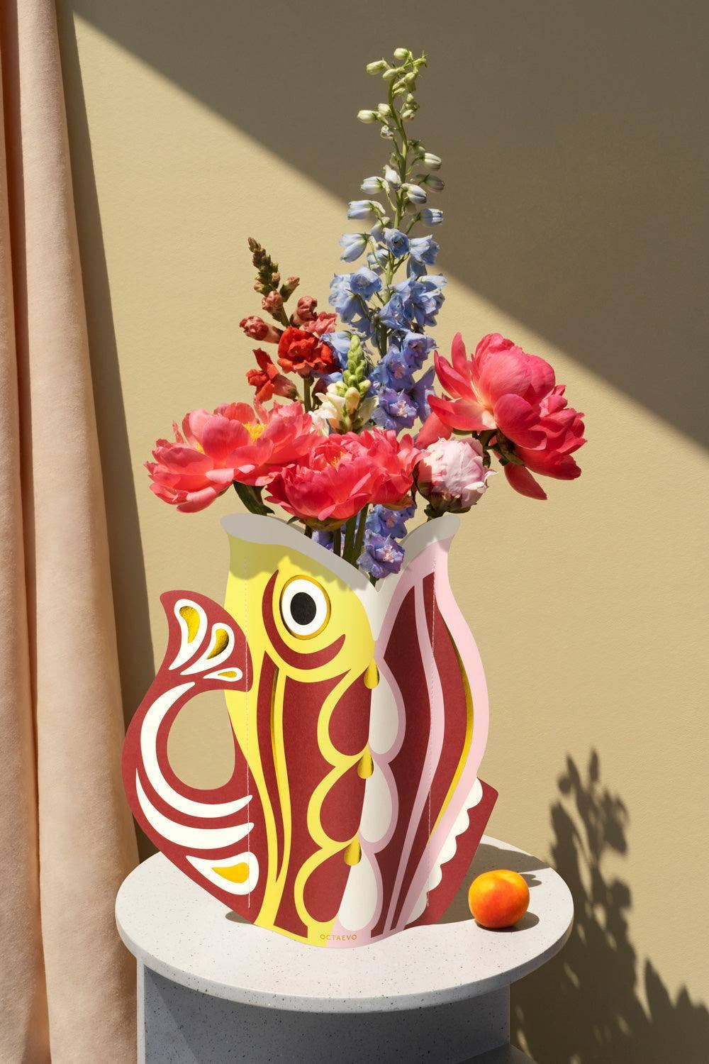 Fish Paper Vase: Red