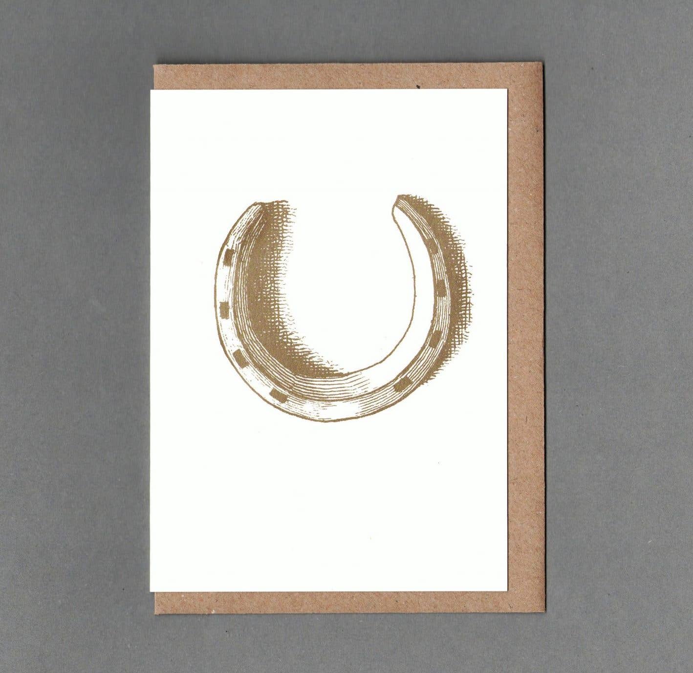 Horseshoe. Letterpress Greeting Card, Eco friendly: With cello
