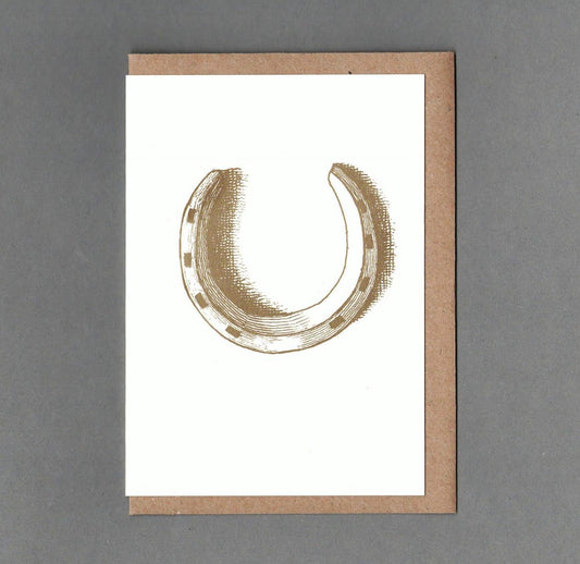 Horseshoe. Letterpress Greeting Card, Eco friendly: With cello