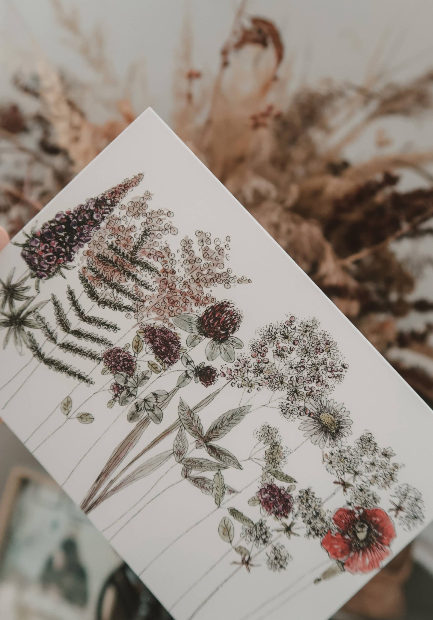 Rustic Flowers Card, Folded Card