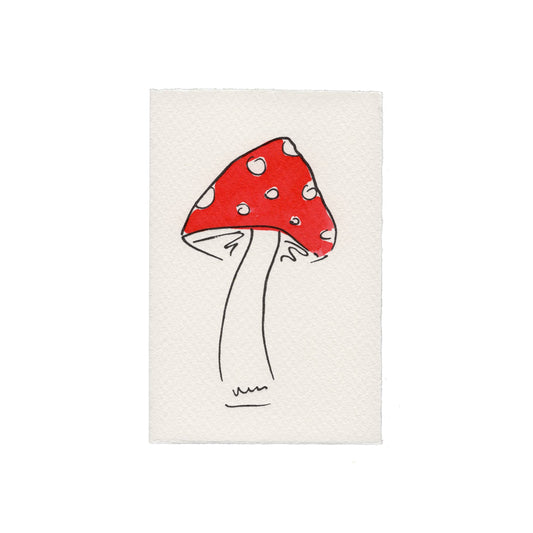 Toadstool Greetings Card: Red