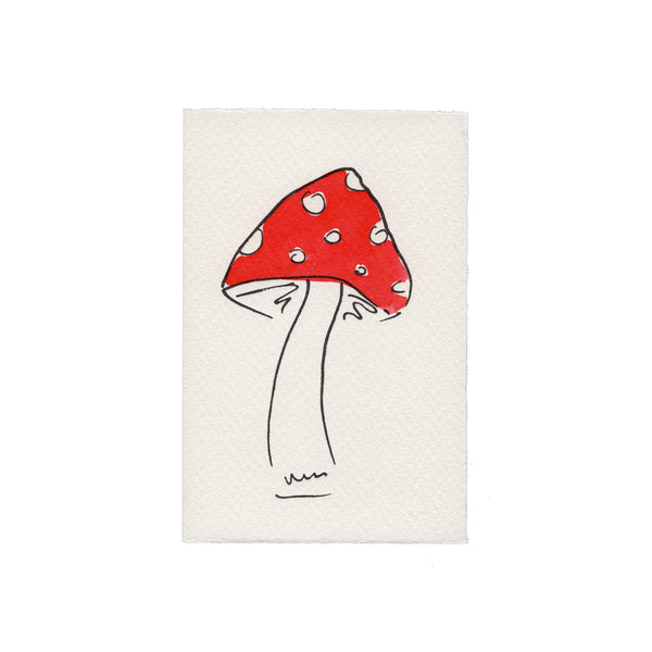 Toadstool Greetings Card: Red