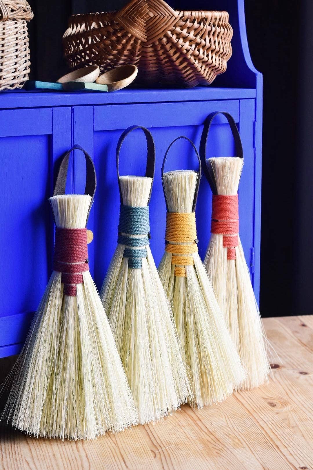 Tampico Fibre Eco Natural Hand Broom Brush: Red
