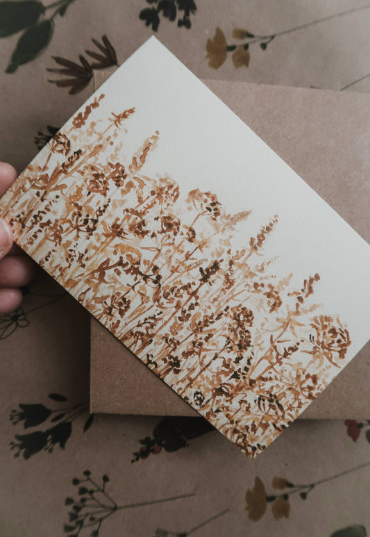Rustic Brown Meadow, Postcard