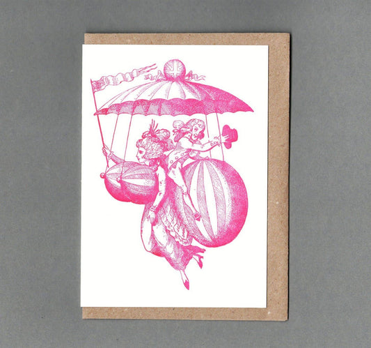 Balloon Dress. Letterpress Greeting Card, Eco Friendly: With Cello