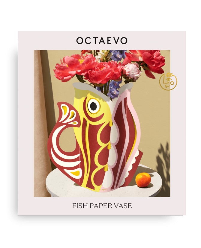 Fish Paper Vase: Red