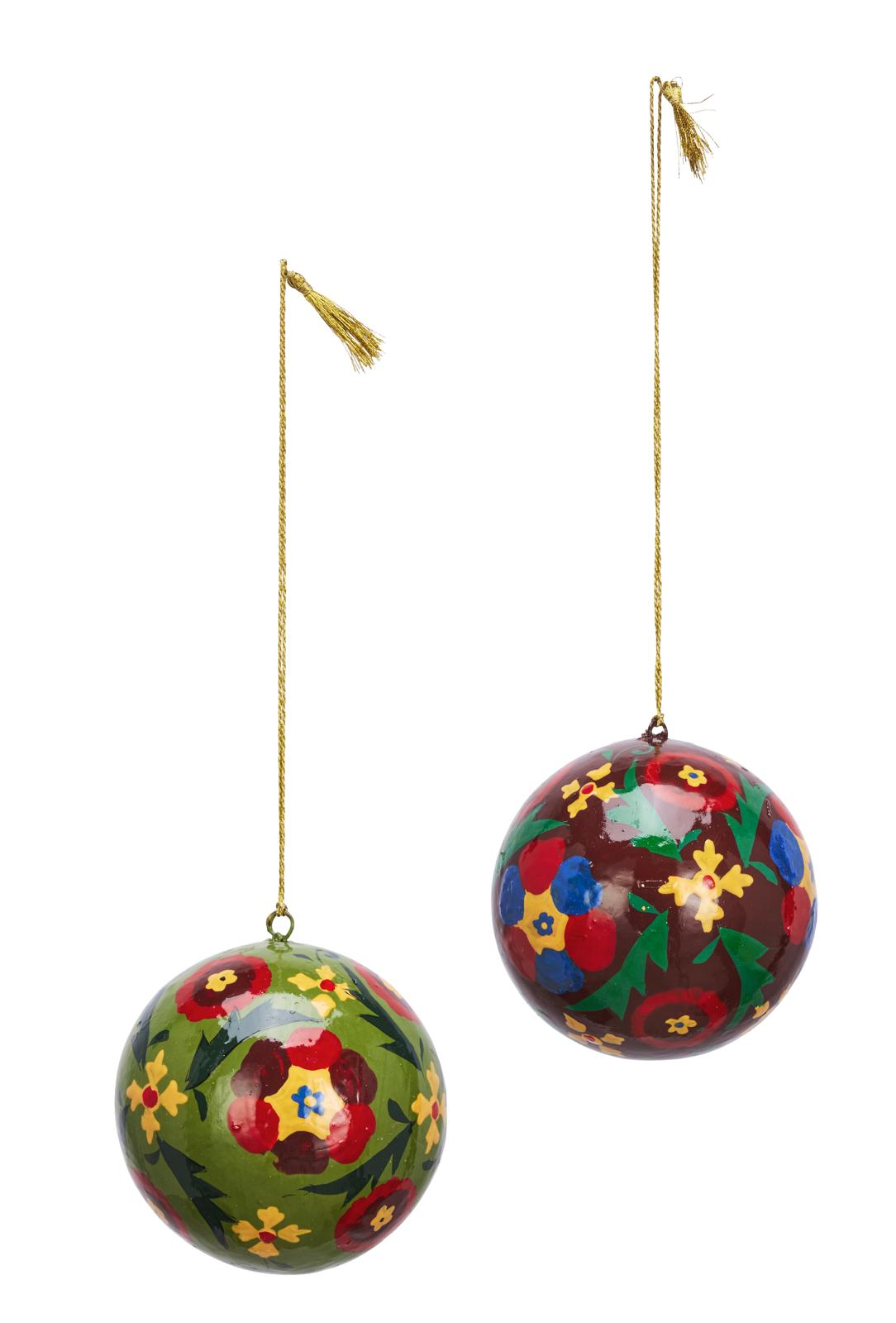 HANDMADE PAPER MACHE SHINY CHRISTMAS BALL