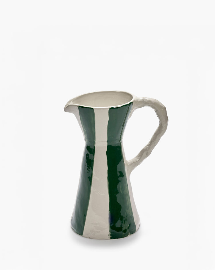 Ceramic jug beige - green Charly