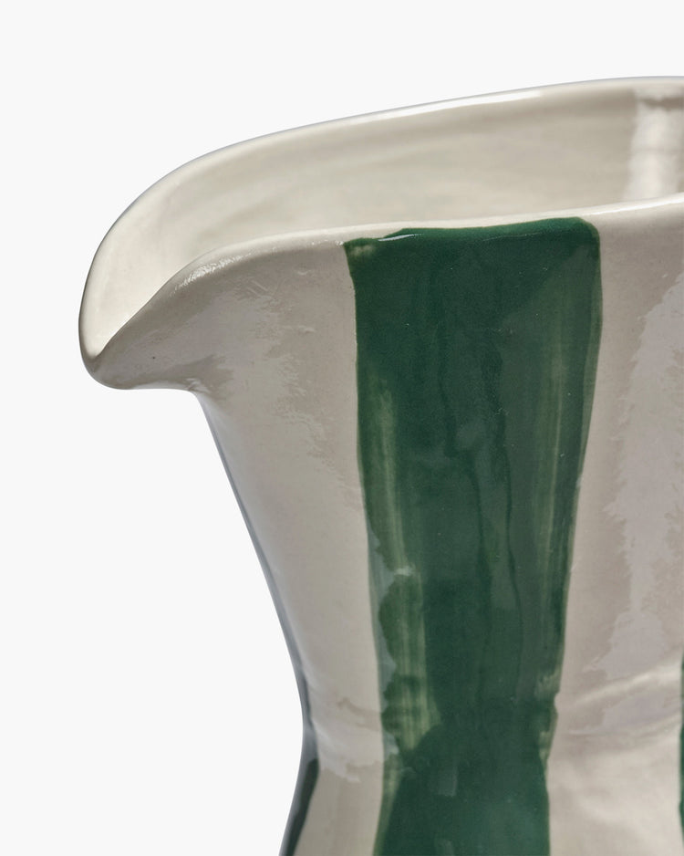 Ceramic jug beige - green Charly
