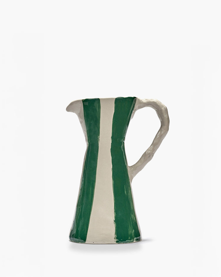 Ceramic jug beige - green Charly