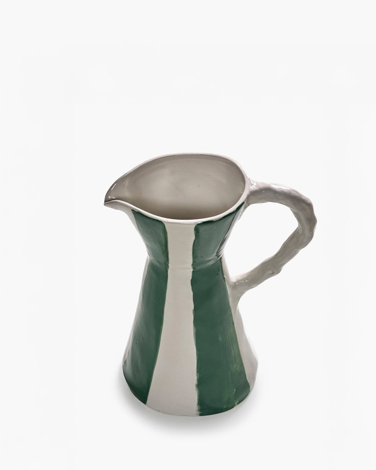 Ceramic jug beige - green Charly