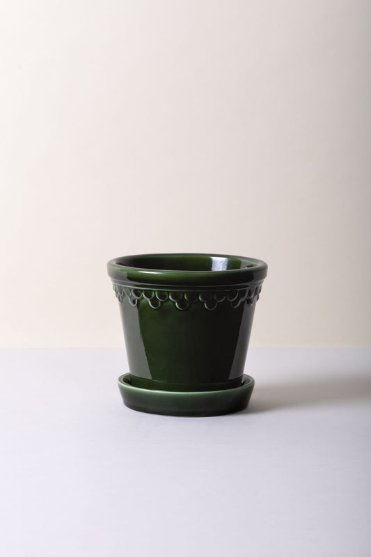 Copenhagen - Emerald Green glazed pot - 14cm