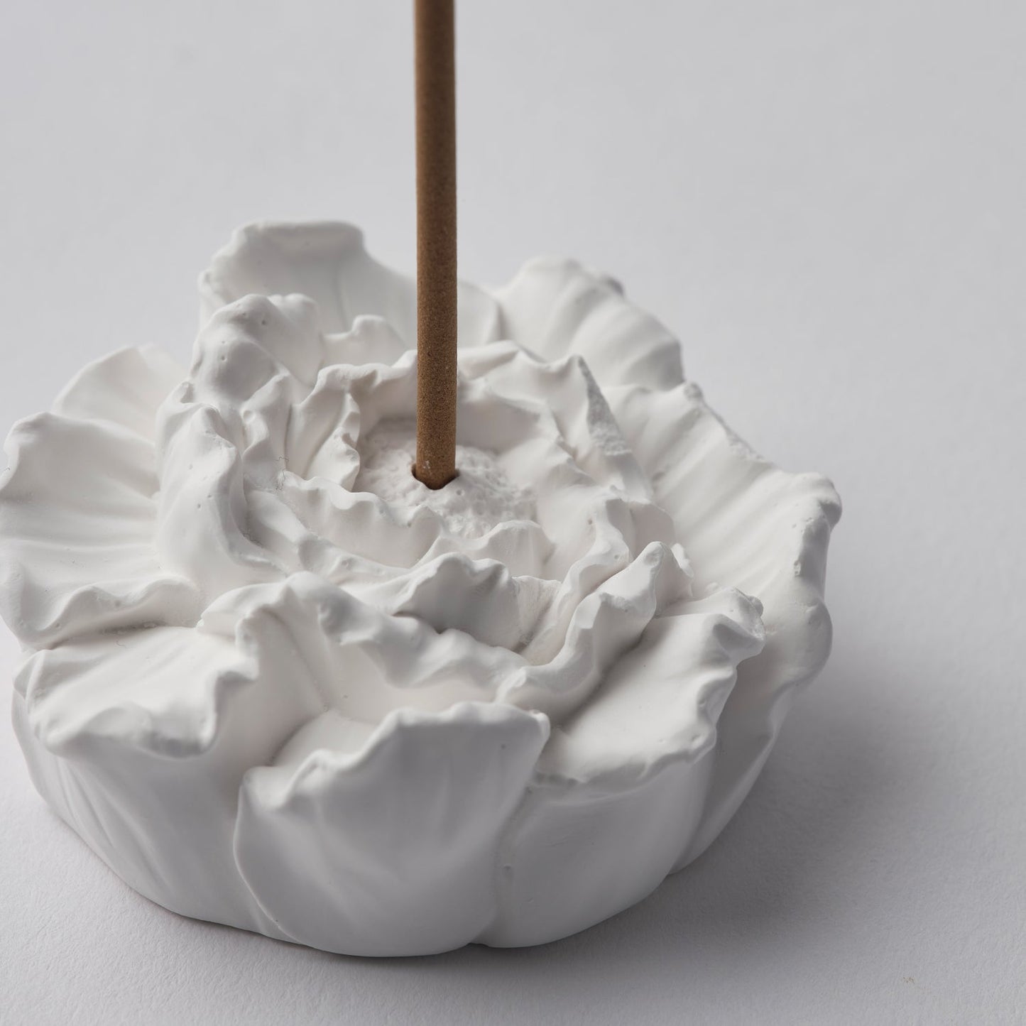Plaster Incense Holder - Peony Flower