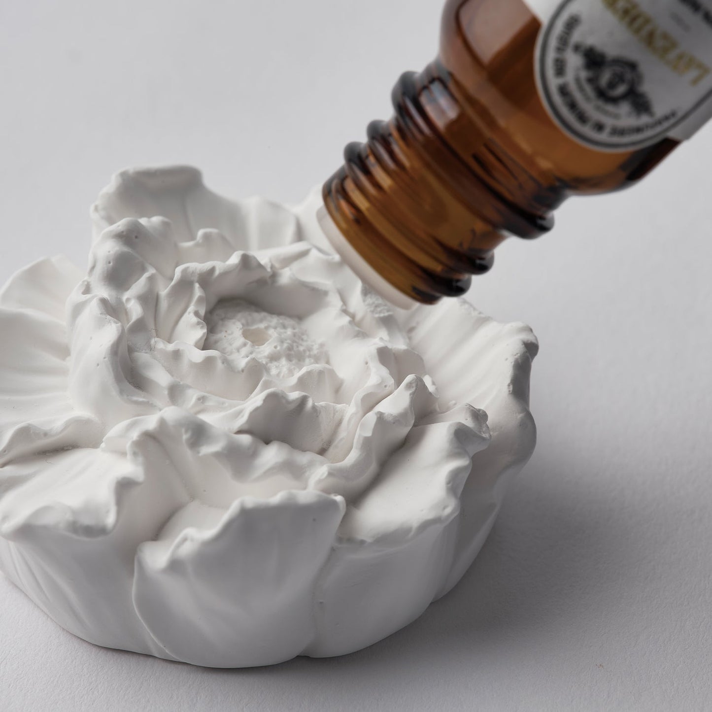 Plaster Incense Holder - Peony Flower