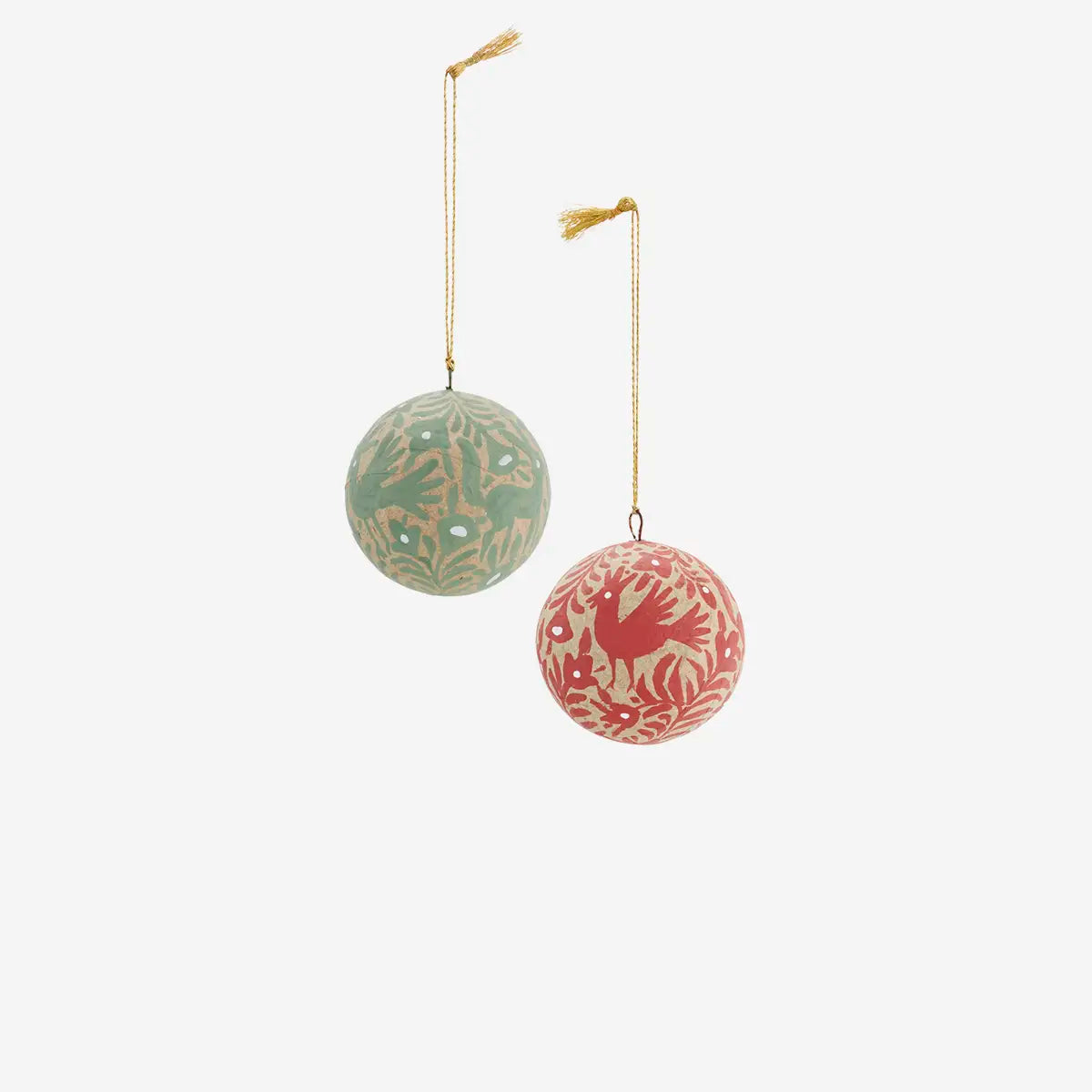 HANDMADE PAPER MACHE VINTAGE CHRISTMAS BALLs