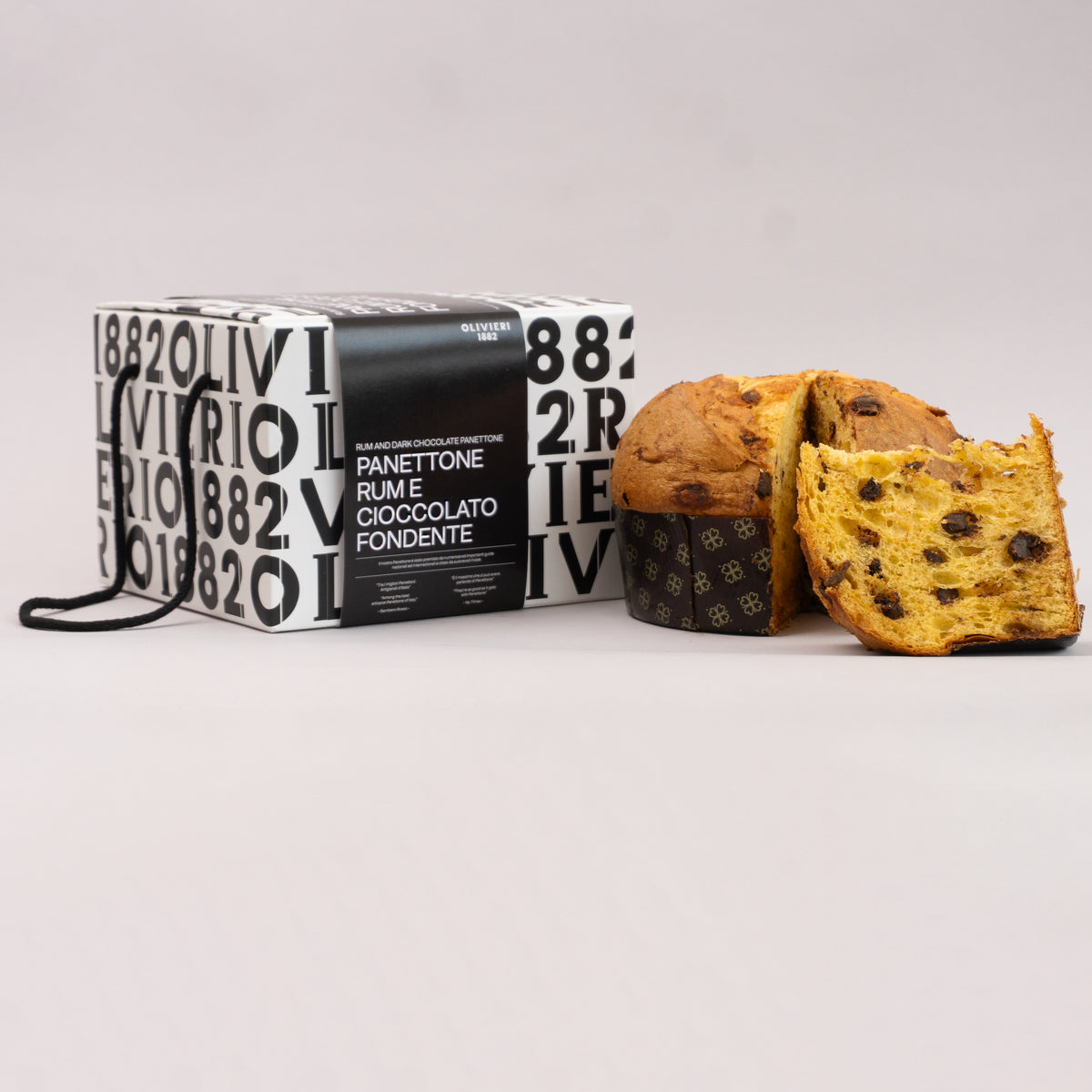Olivieri Rhum and Dark Chocolate Panettone