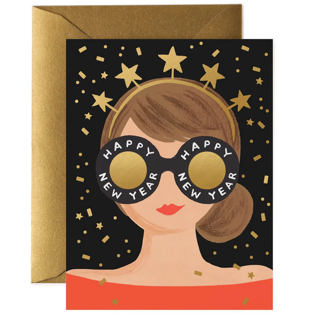 New Year Girl Greetings Card